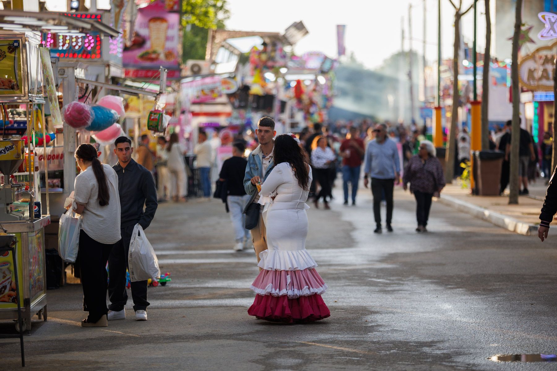 Zona de atracciones de la Feria de El Puerto. 