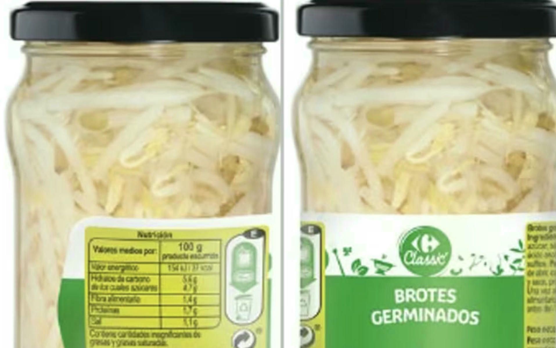 Brotes germinados de la marca Carrefour, producto afectado por salmonelosis.