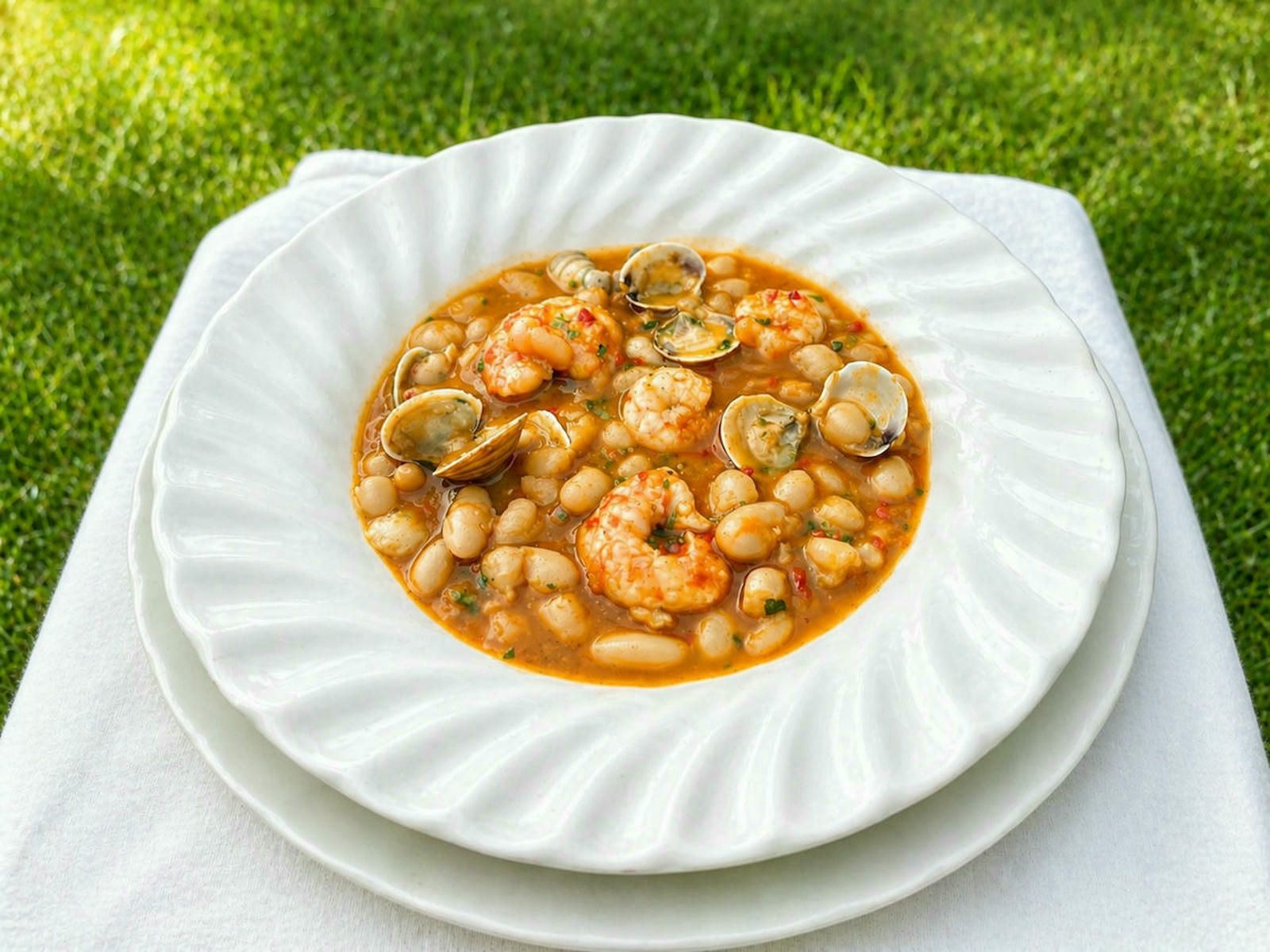 alubias con almejas y gambas
