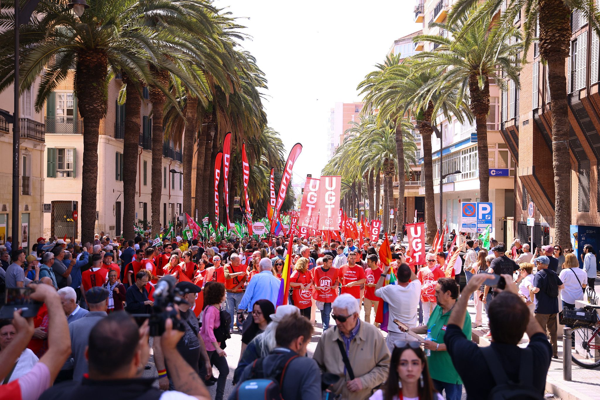 Manifestación del Primero de Mayo en Málaga.