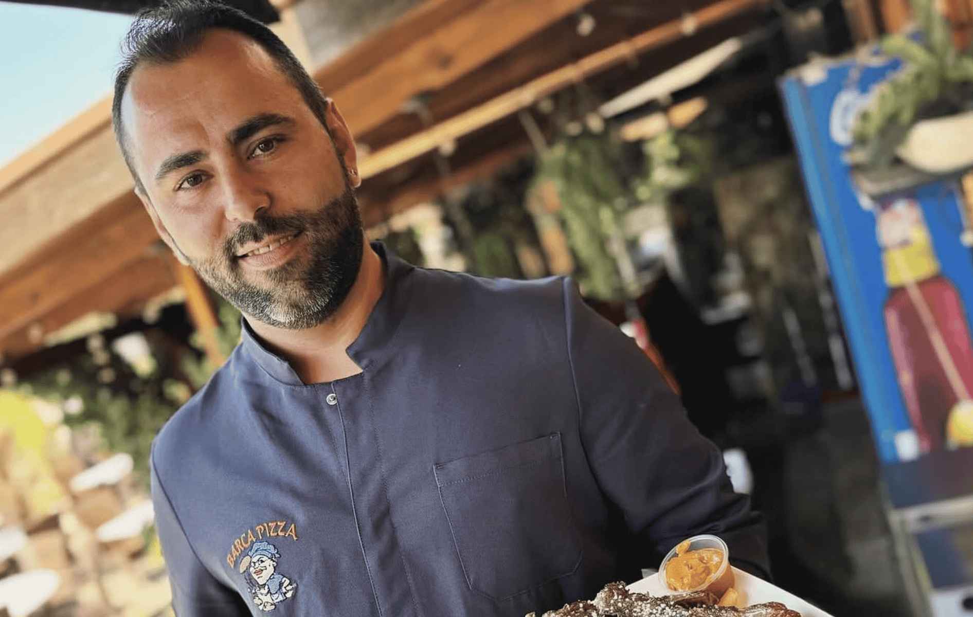 El querido empleado, David Gil, en Barcapizza. 