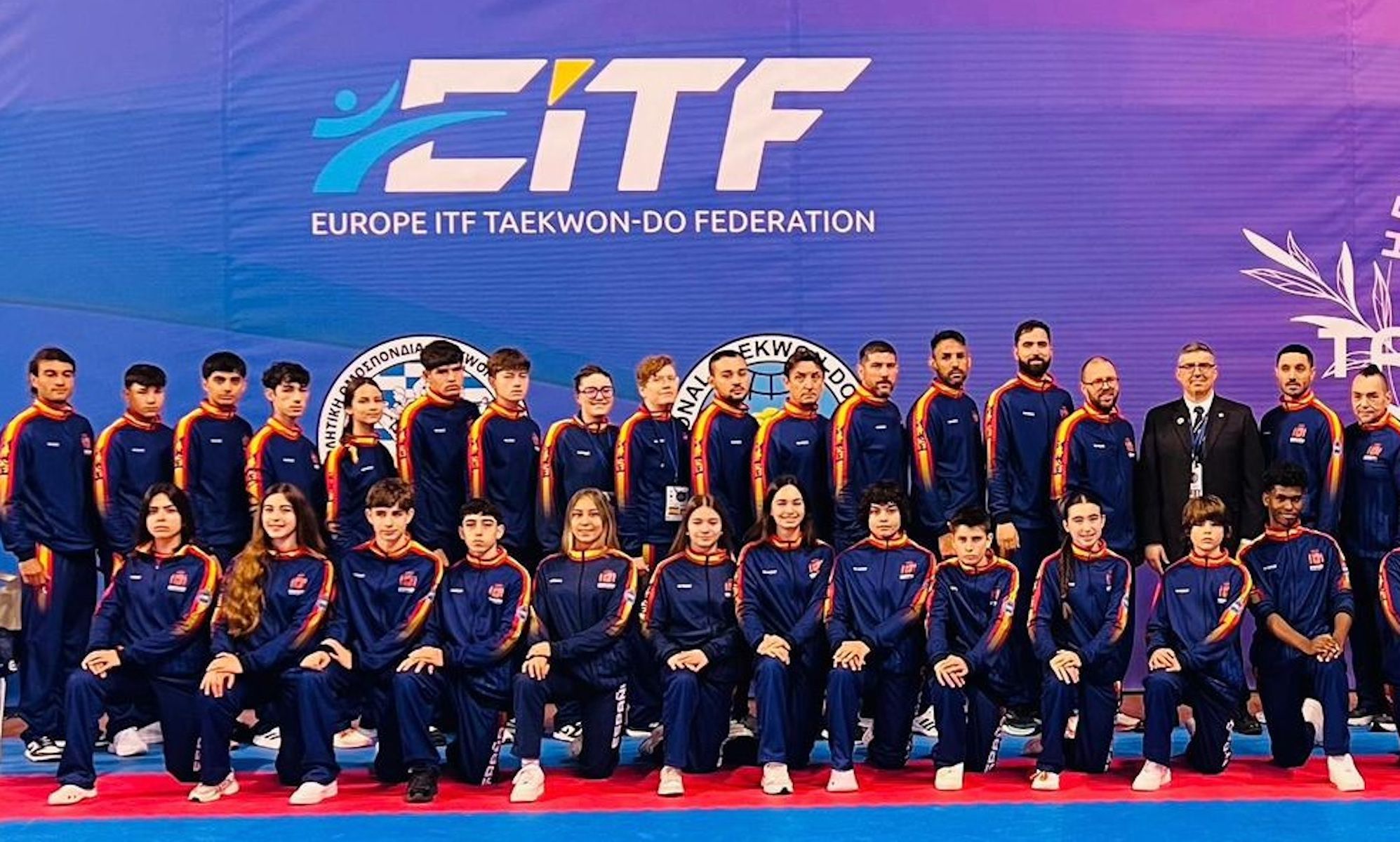 Equipo español en el Campeonato Europeo de Taekwondo.
