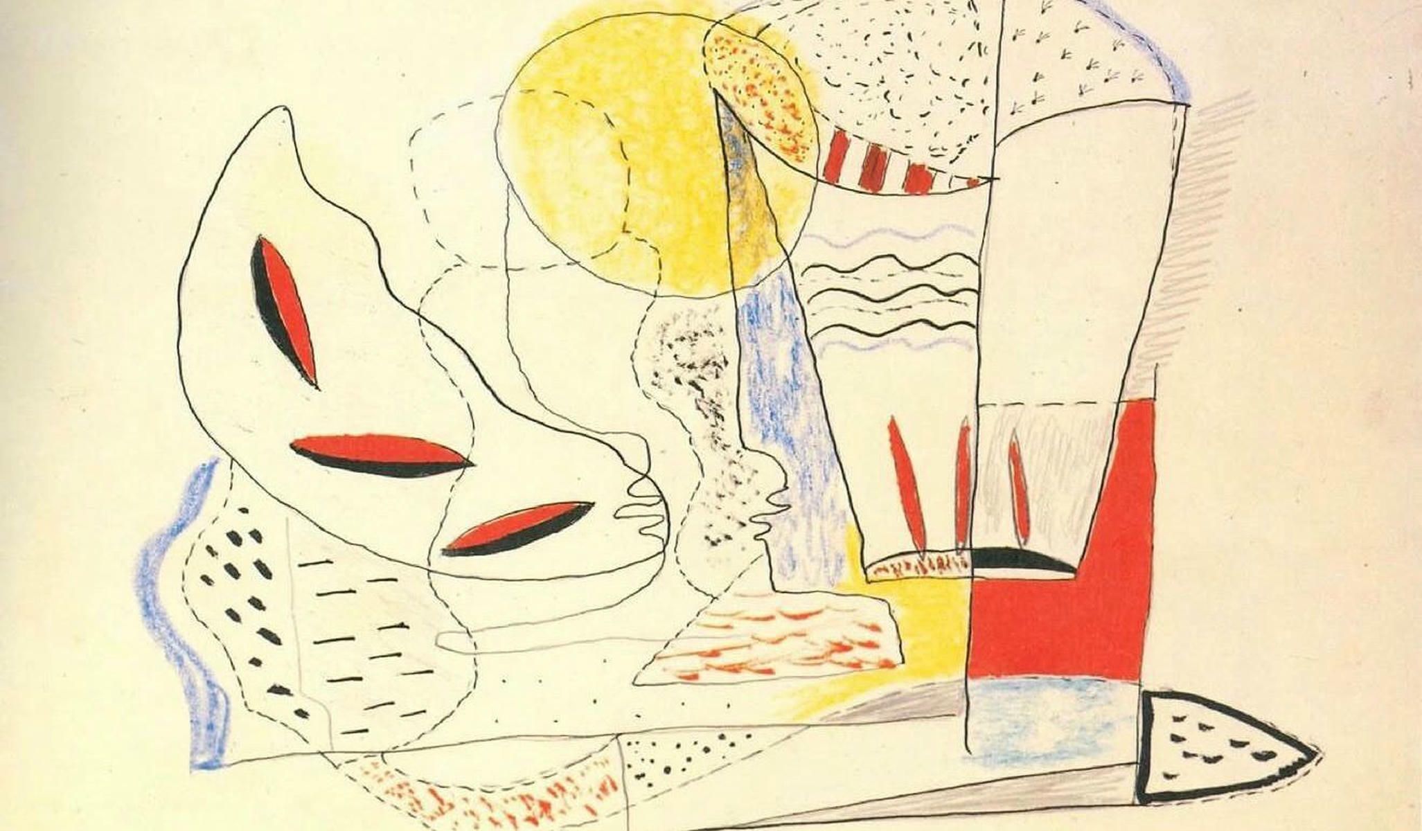 El fondo del mural homenaje a Lorca está inspirado en uno de sus dibujos