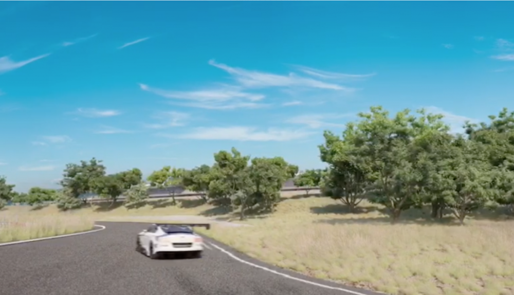 Un coche circula por el circuito de Arcos, en una recreación en 3D.