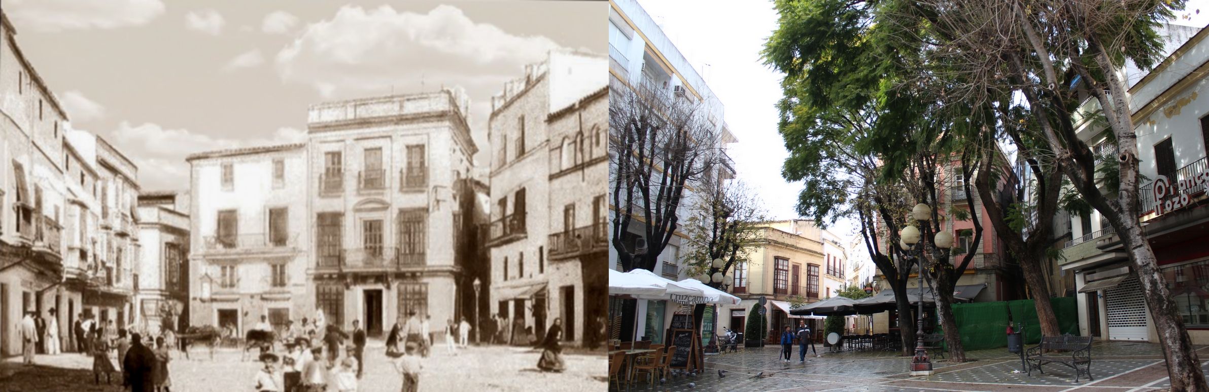 Imagen de la plaza Plateros de Jerez.