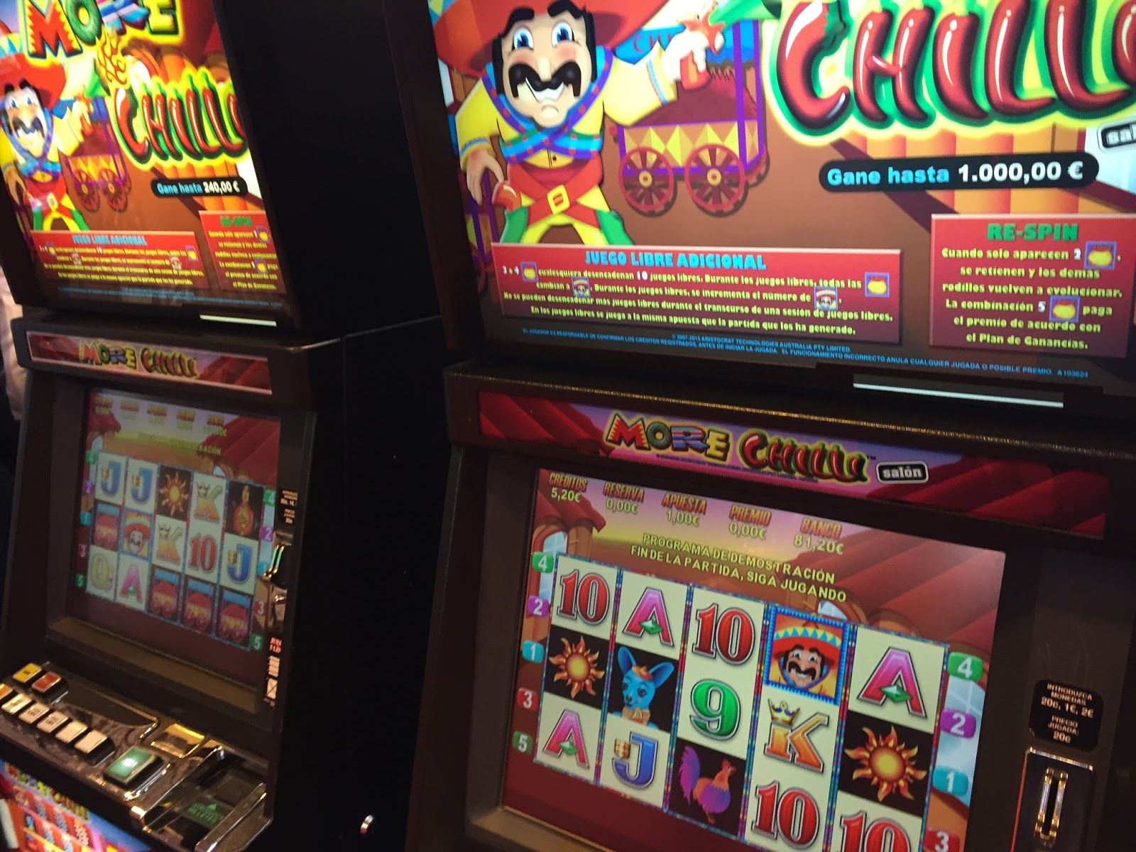 Máquinas recreativas en un establecimiento hostelero, al que se le rebaja  el 50% en la tasa de juego.