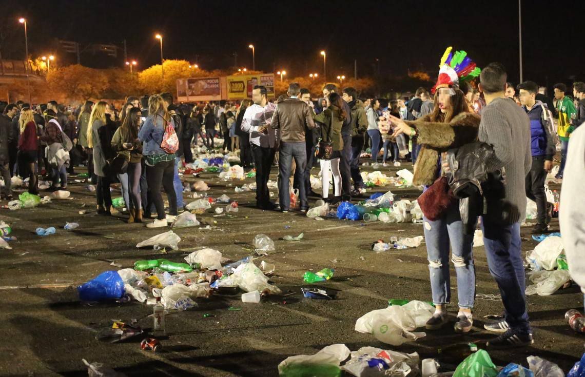 El botellódromo de Jerez, junto al parque González Hontoria, en una imagen de archivo.