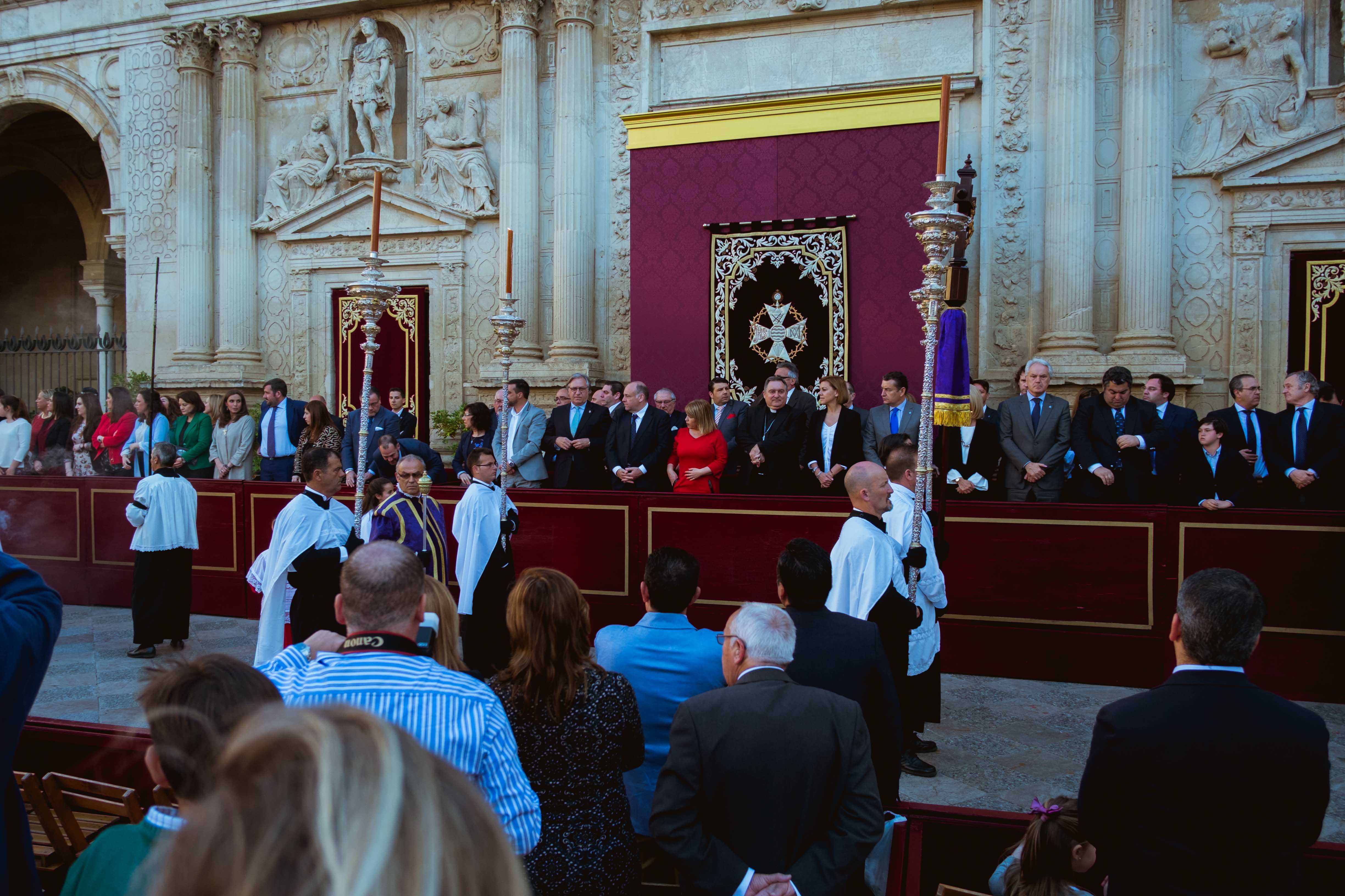 El palco del Consejo de la Unión de Hermandades en la Asunción, en una pasada Semana.
