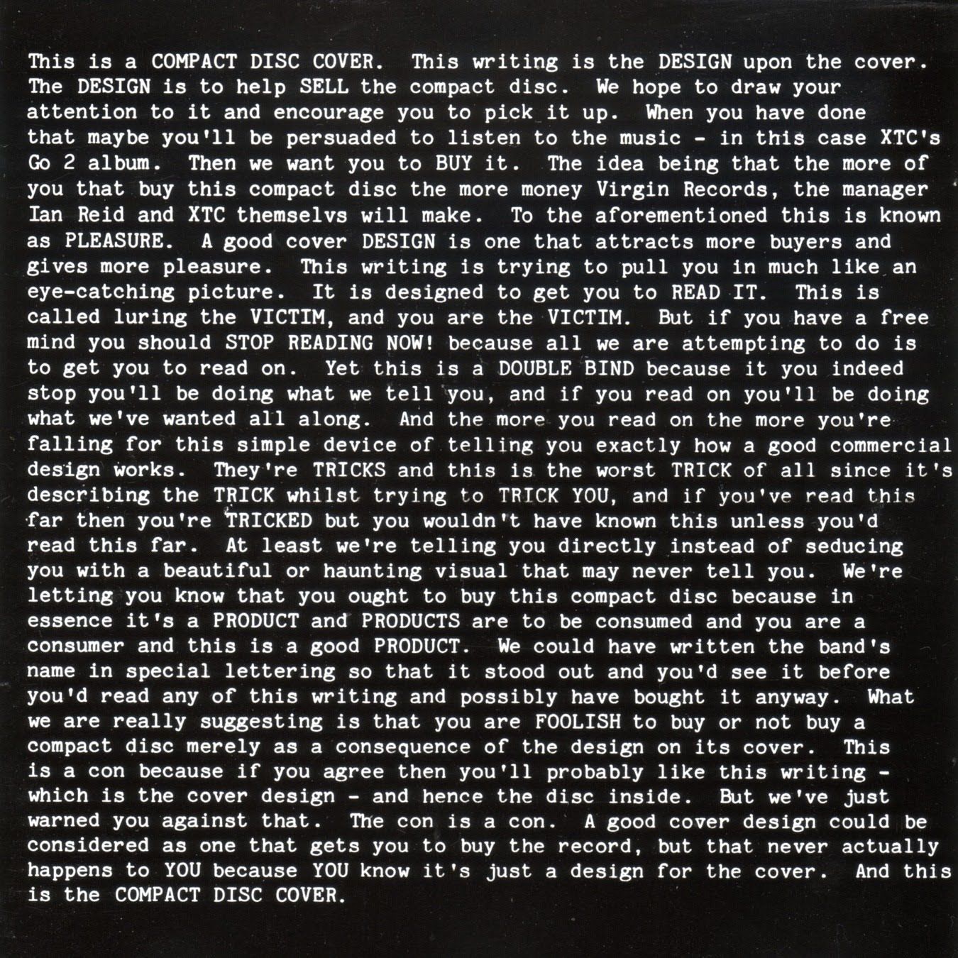 La portada de 'Go 2' de XTC (1978) es todo un manifiesto. 