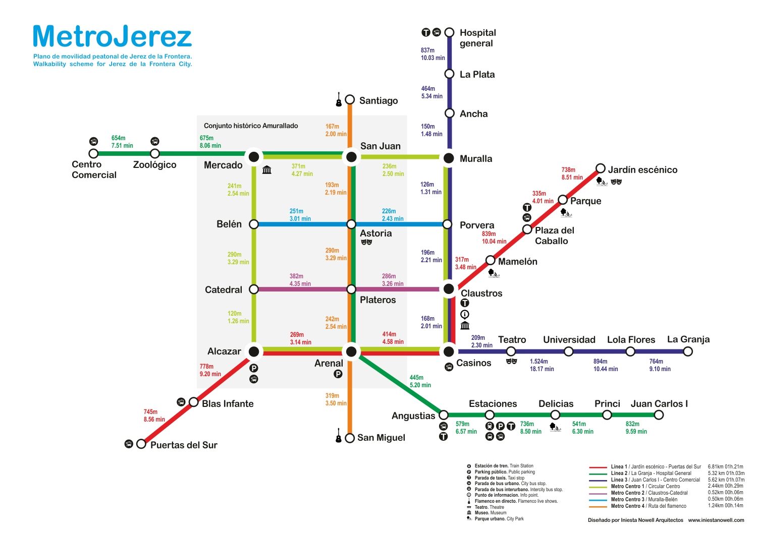 Plano del Metrominuto Jerez.