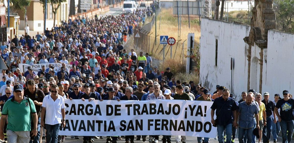 Manifestación de empleados de Navantia.