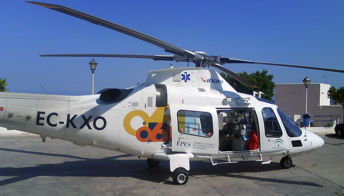 Un helicóptero del 061, en una imagen de archivo.