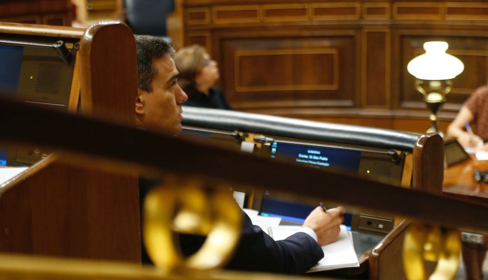 Pedro Sánchez durante el debate de investidura. FOTO: CONGRESO DE LOS DIPUTADOS