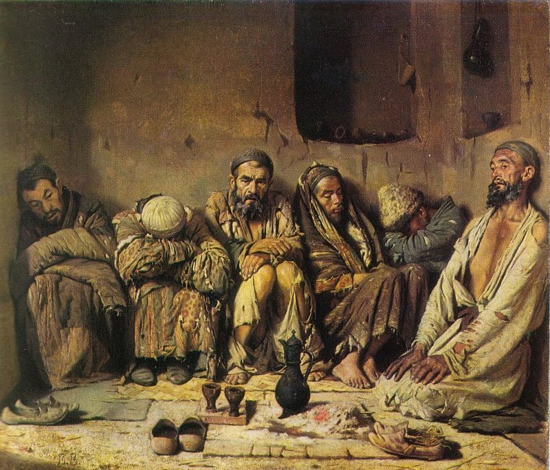'Comedores de opio', de Vasili Vereshchaguin (1868).  