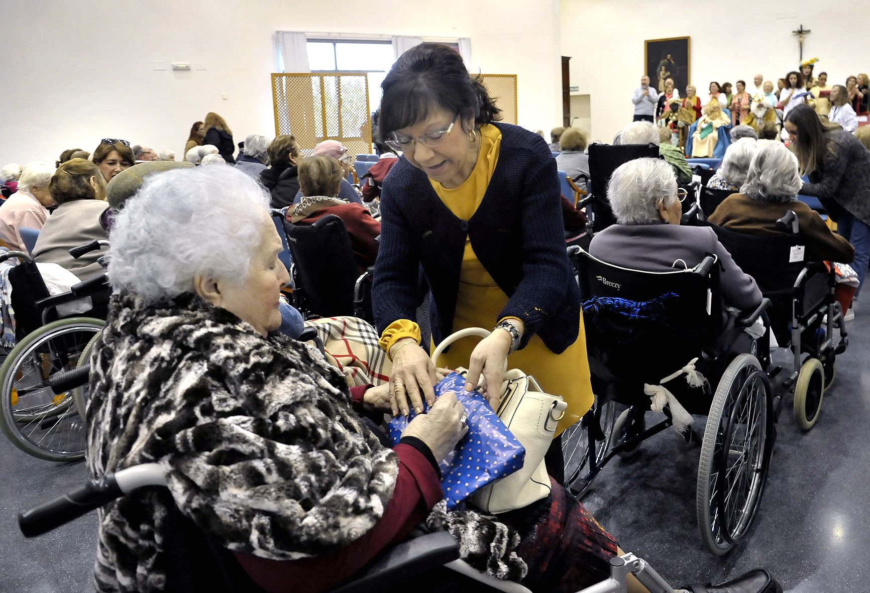 Collado durante los pasados Reyes Magos en el Asilo de San José.