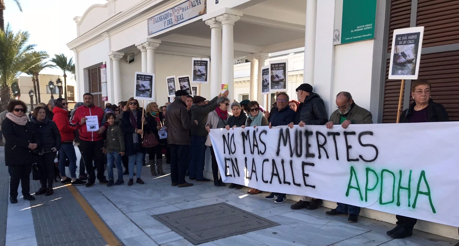Manifestación en Cádiz, en febrero pasado, tras la muerte de una sintecho.