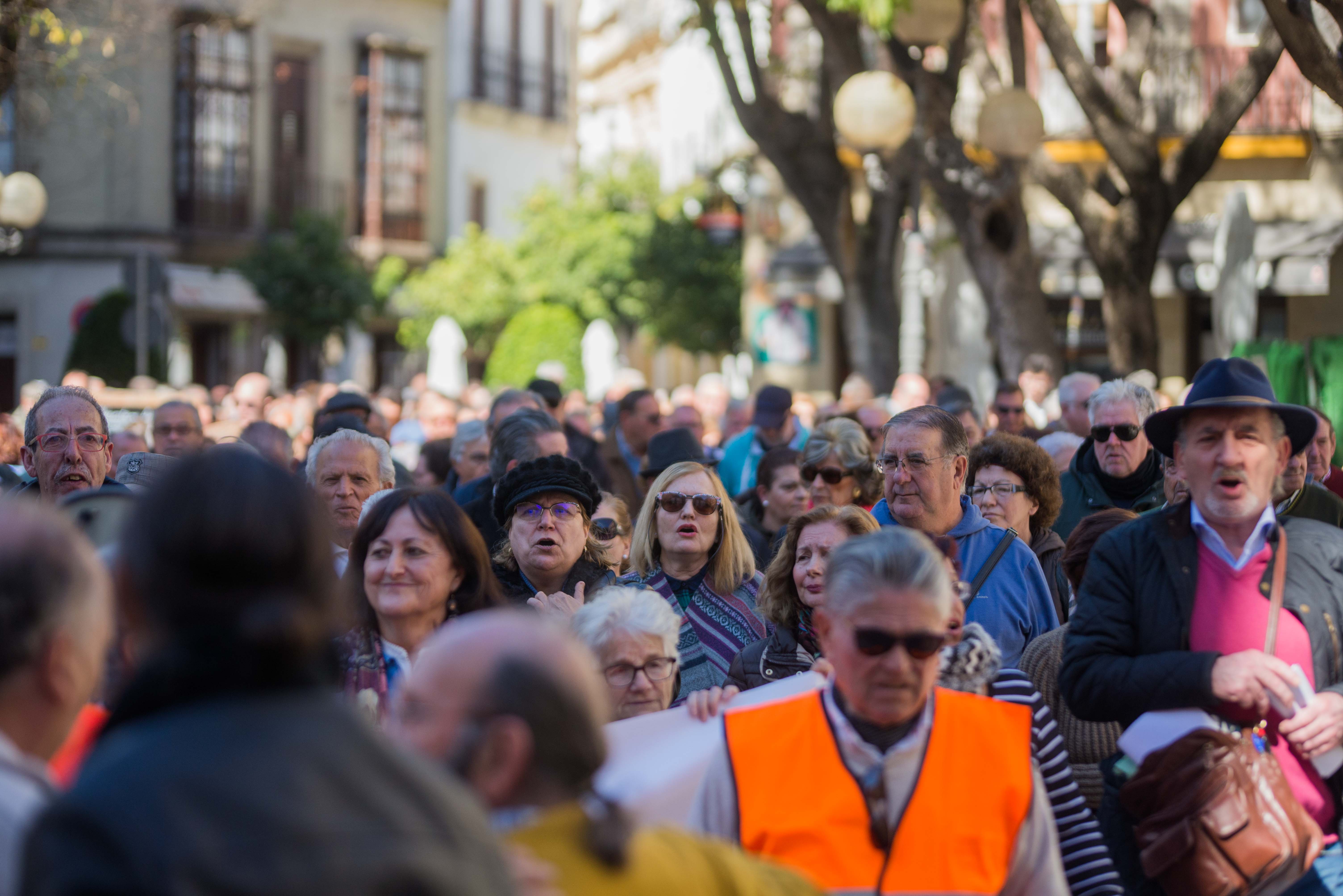 Una manifestación de pensionistas en Jerez, en una imagen reciente. FOTO: MANU GARCÍA.