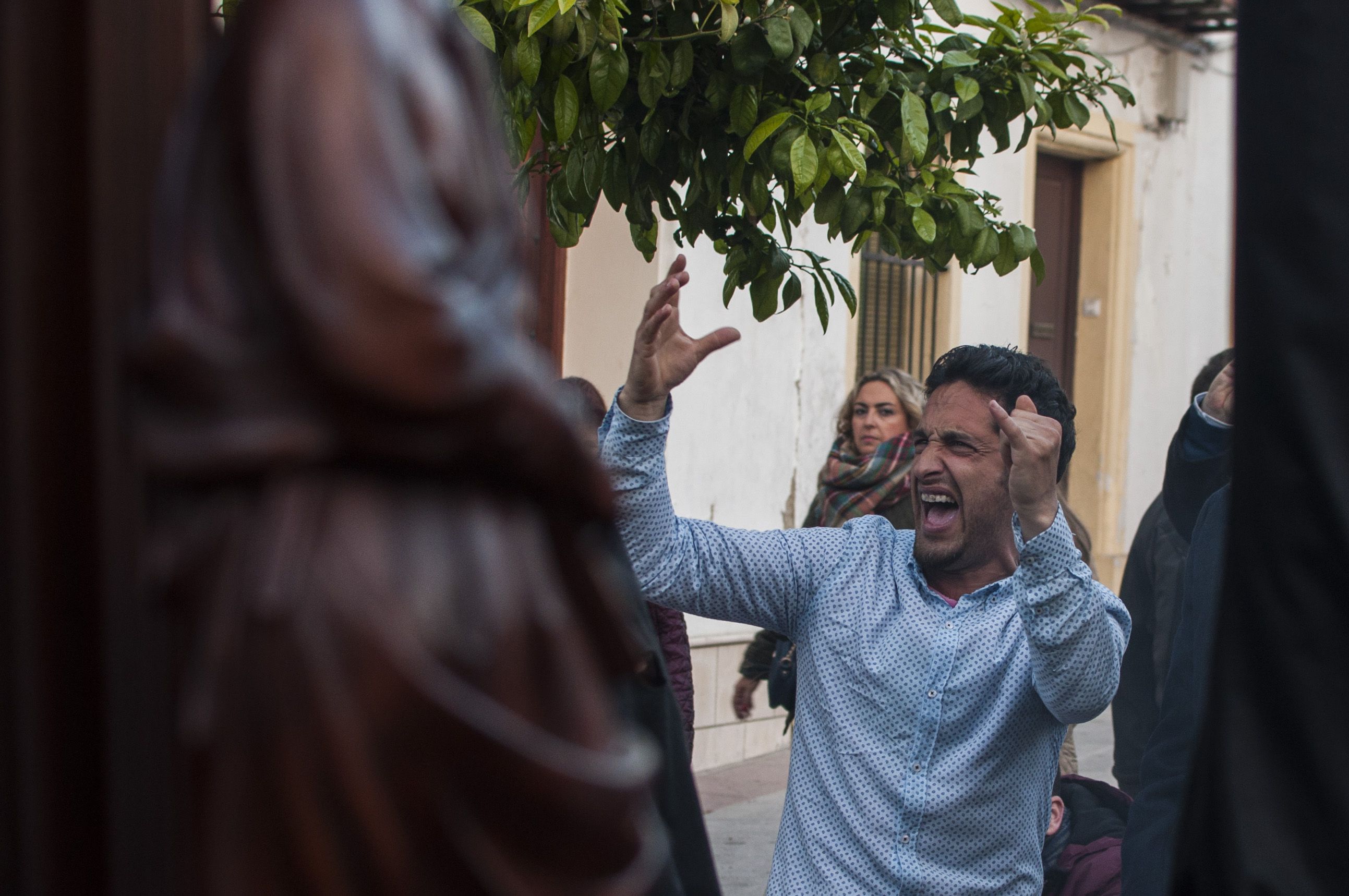 Un saetero en una calle de Jerez.