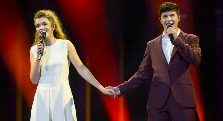 Amaia y Alfred, en uno de sus ensayos en Eurovisión. FOTO: RTVE.