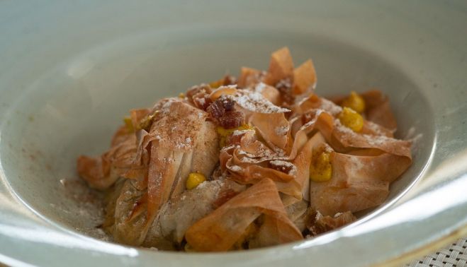 Pastela marroquí de La casa del farero. FOTO: MANU GARCÍA