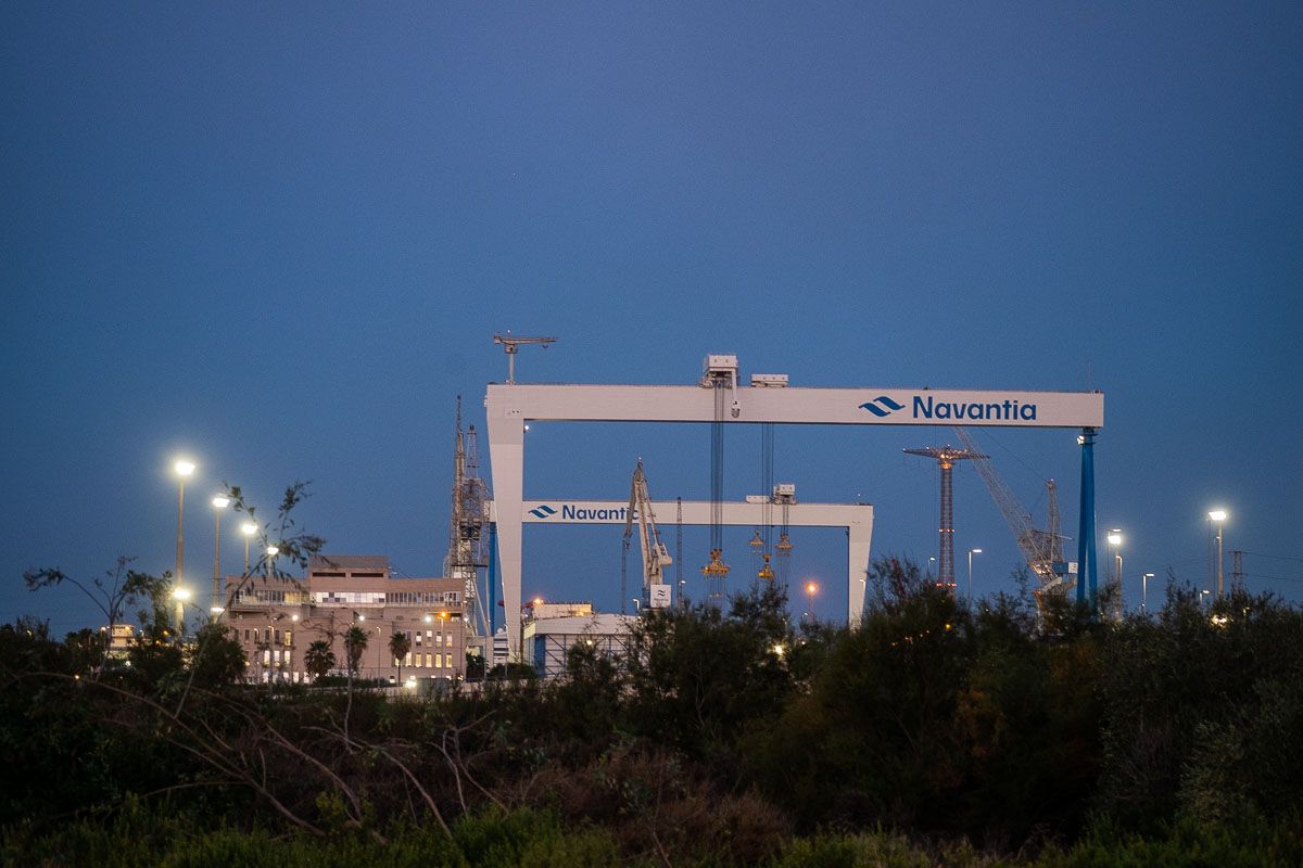 Los astilleros de Navantia, pieza clave del sector industrial de Cádiz, en una imagen reciente.