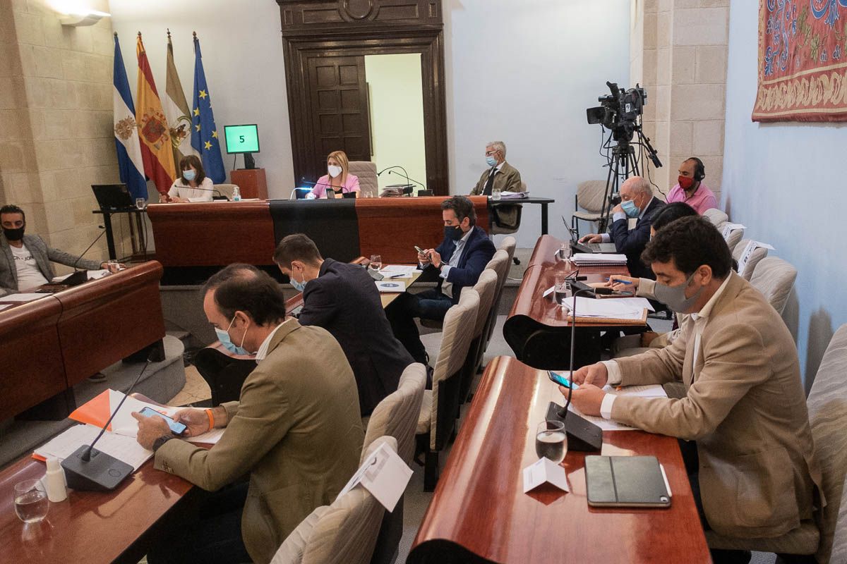 La alcaldesa de Jerez, Mamen Sánchez, presidiendo un pleno reciente.