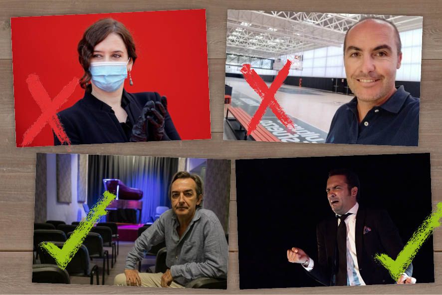 Voces y afonías: Isabel Díaz Ayuso, Miguel Martín, Josema Pelayo y Jesús Méndez.