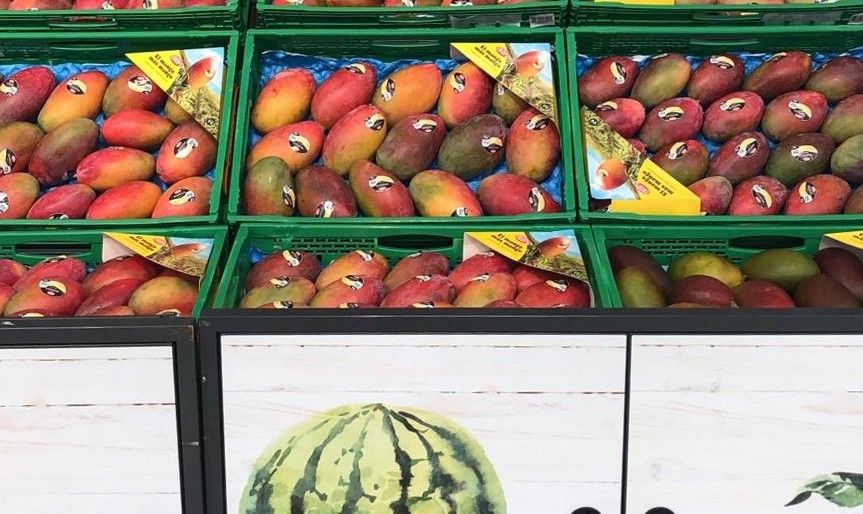 Ante el IPC de agosto, UGT pide subir los salarios. Lineal de frutas de un supermercado. 