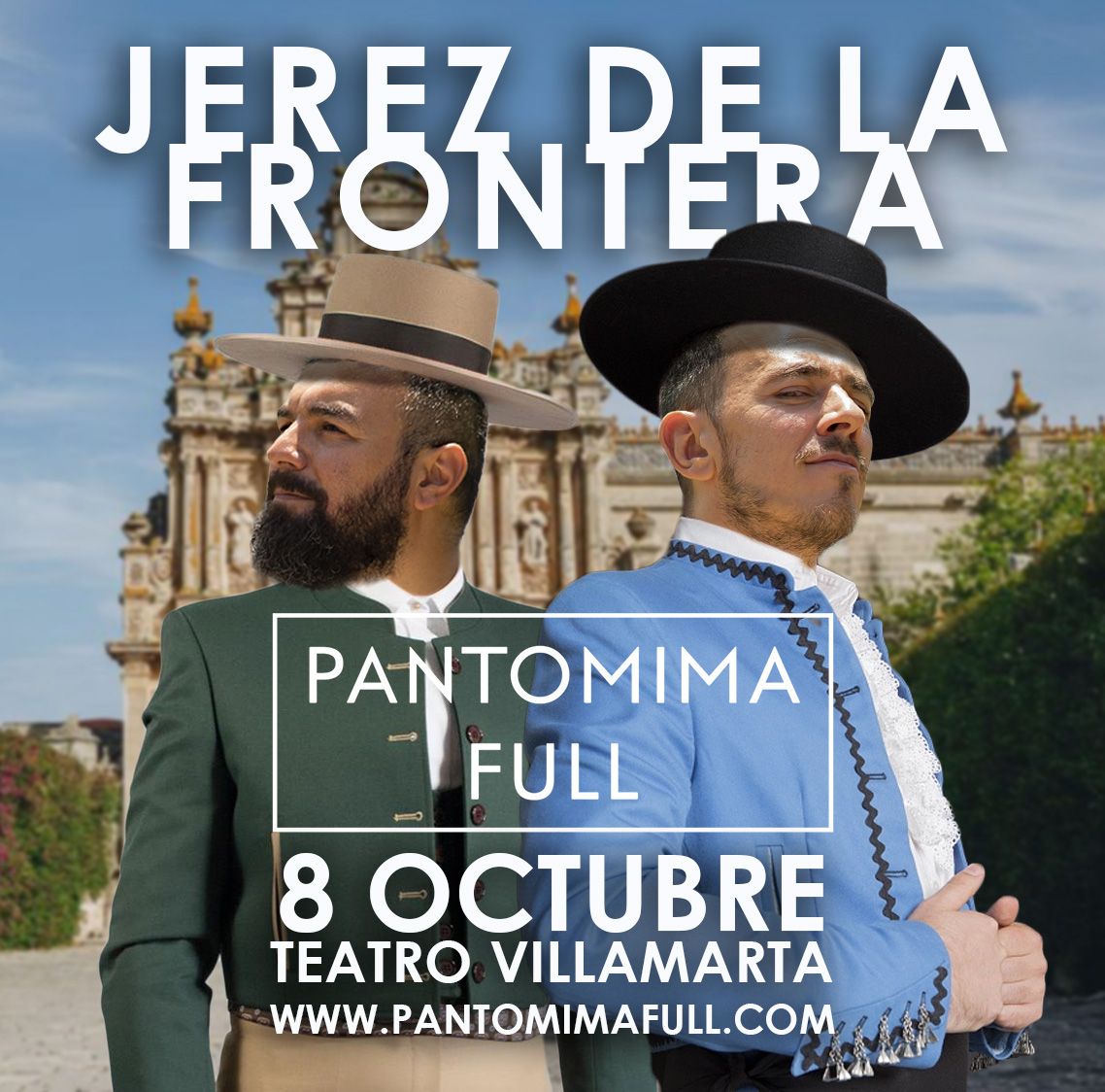 Los componentes de Pantomima Full en el cartel creado para su actuación en Villamarta.