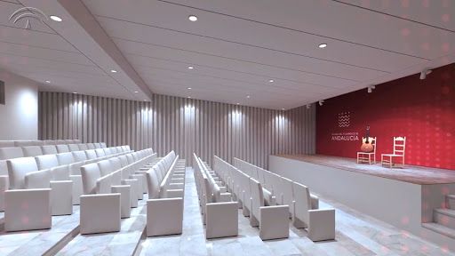 Recreación virtual del auditorio del futuro Museo del Flamenco de Andalucía.