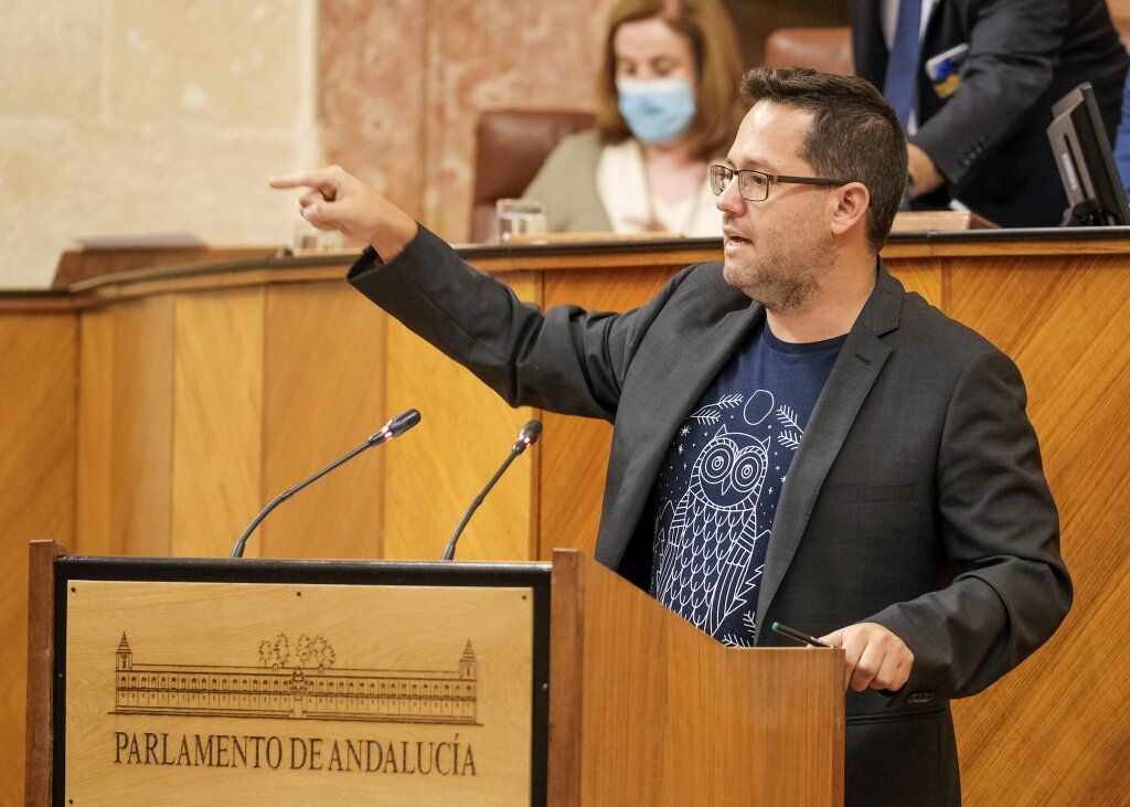 José Ignacio García, de Adelante Andalucía, durante la Proposición de Ley de garantía de recursos para el alumnado con necesidades especiales.
