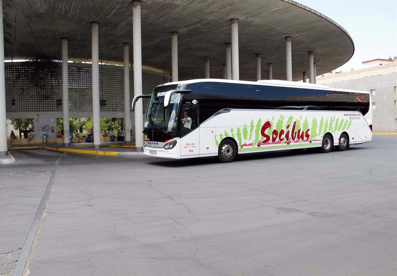 Un autobús de la flota de Socibus, en una imagen del archivo de Facua.