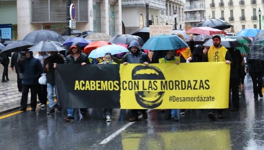 Manifestación contra la Ley Mordaza.
