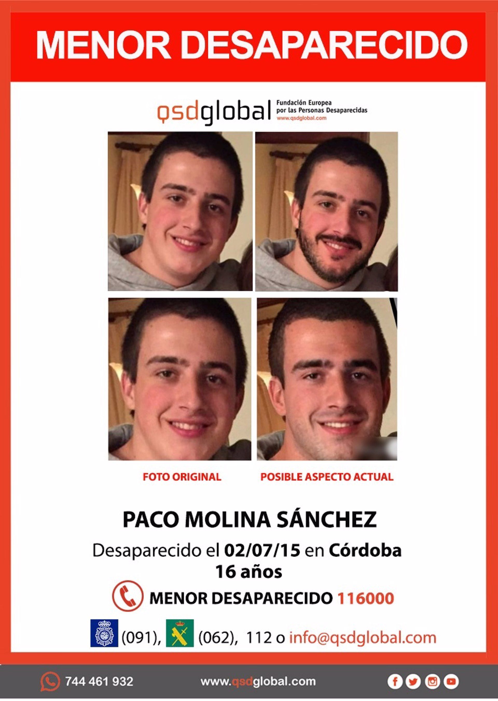 Posible imagen actual de Paco Molina, desaparecido en Córdoba en 2015.