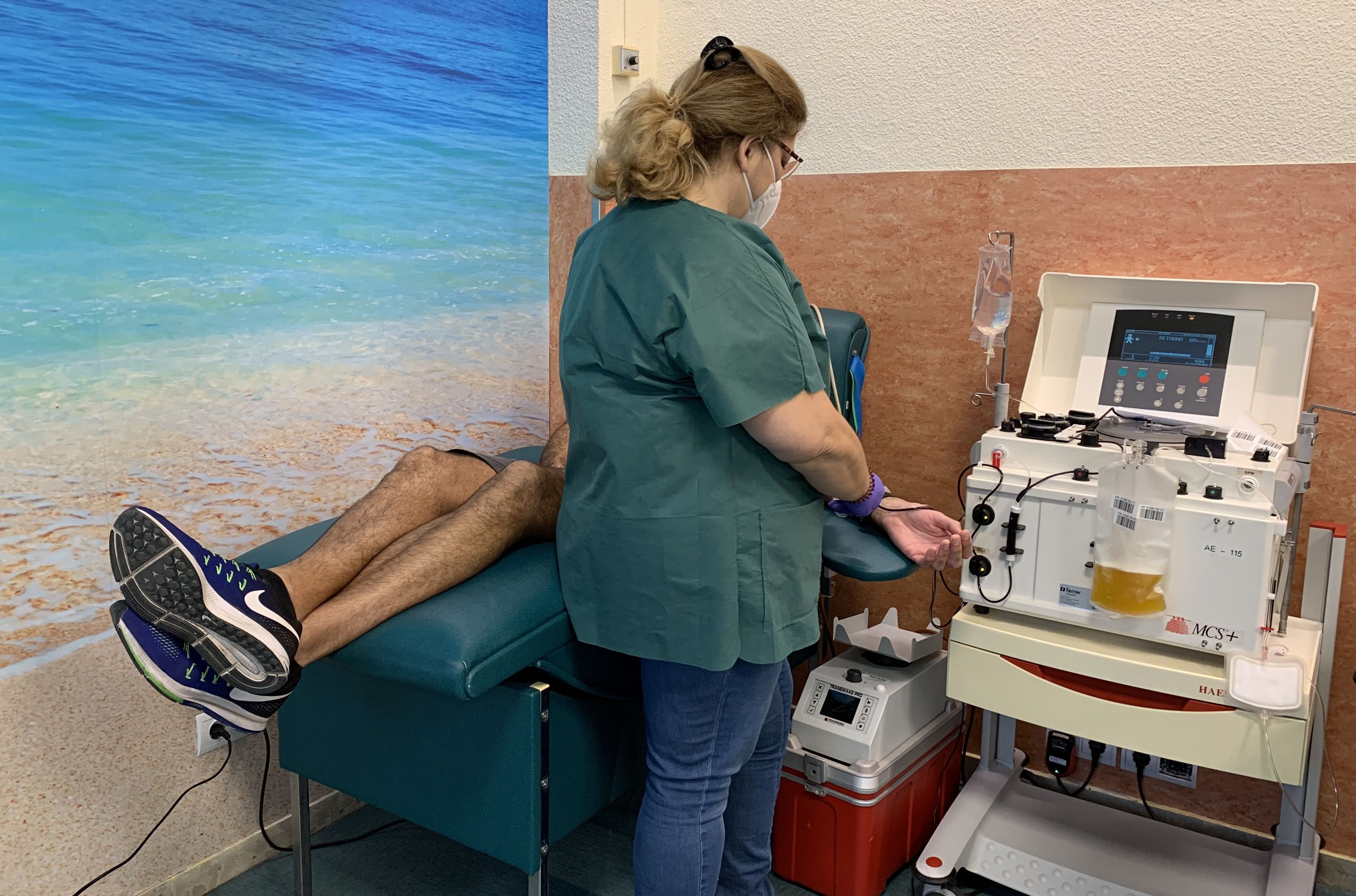 Un donante de plasma, en una imagen de archivo.