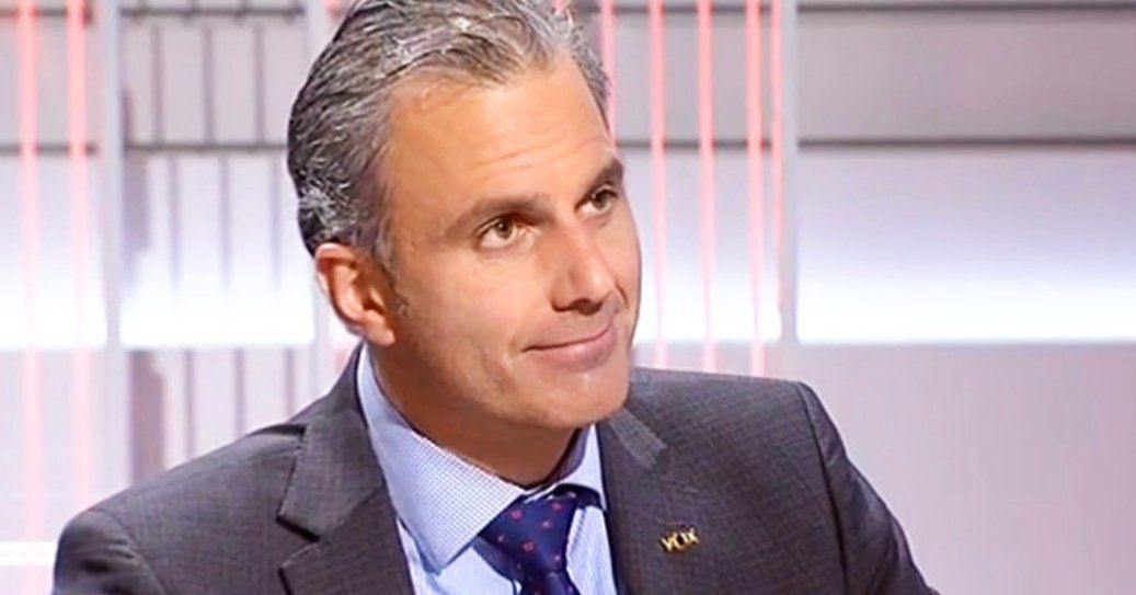 Ortega Smith, durante la entrevista en RTVE.