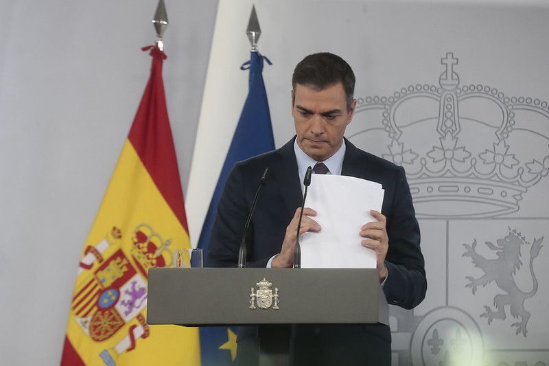 El presidente del Gobierno, Pedro Sánchez, en rueda de prensa.