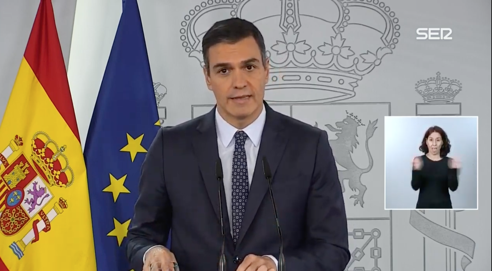 El presidente del Gobierno, Pedro Sánchez, en rueda de prensa tras el Consejo de Ministros extraordinario.