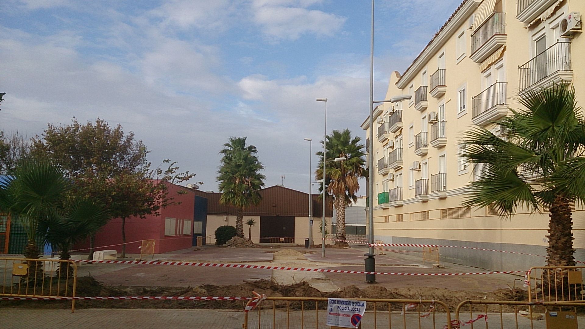 Plaza Bocoy, en Chiclana, que será convertida en zona de aparcamiento.