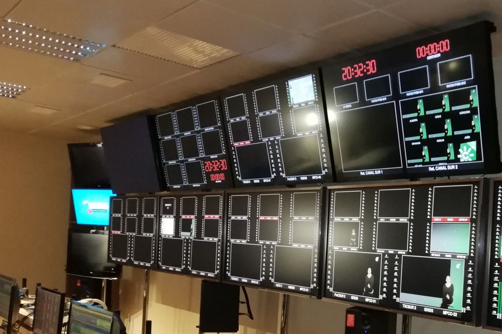 Una sala de realización de Canal Sur, durante una huelga pasada. Una sala de realización de Canal Sur, durante una huelga pasada.