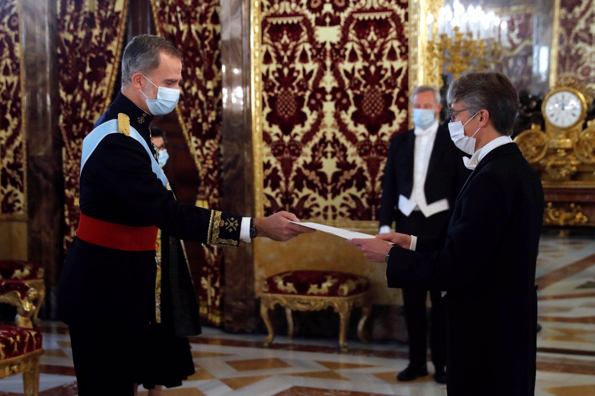 Su Majestad el Rey recibe las Cartas Credenciales del embajador del Reino de Bélgica, Sr. Gerard Cockx, en el Palacio Real, en Madrid (España), a 22 de octubre de 2020. Autor: Casa Real