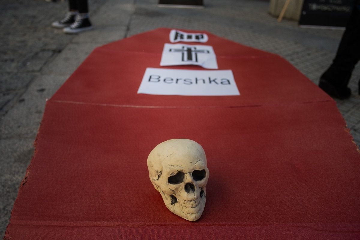 Protesta contra cierres de tiendas de Inditex, en una imagen de archivo.