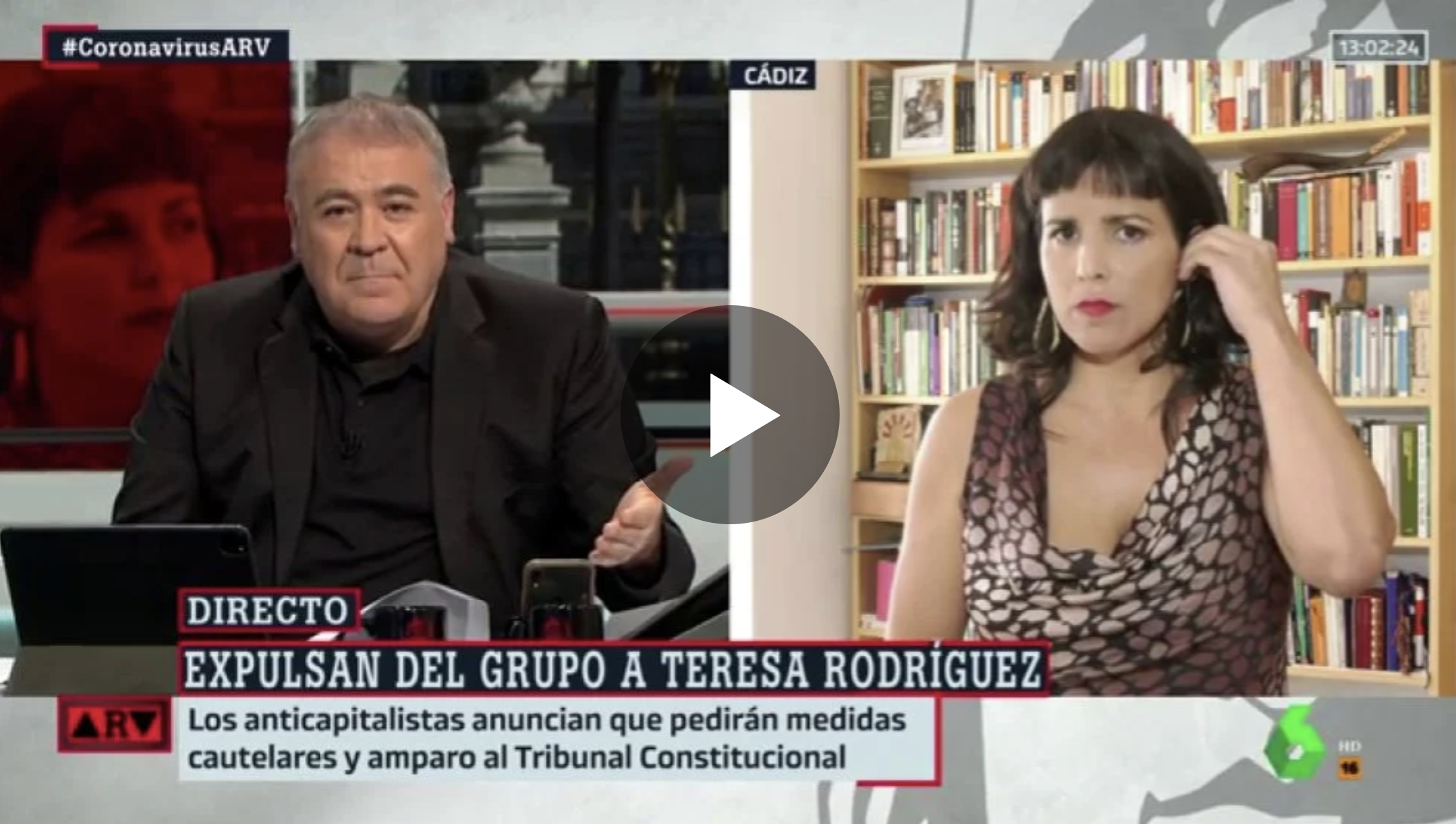 Teresa Rodríguez, entrevistada este jueves en 'Al rojo vivo', de La Sexta. 