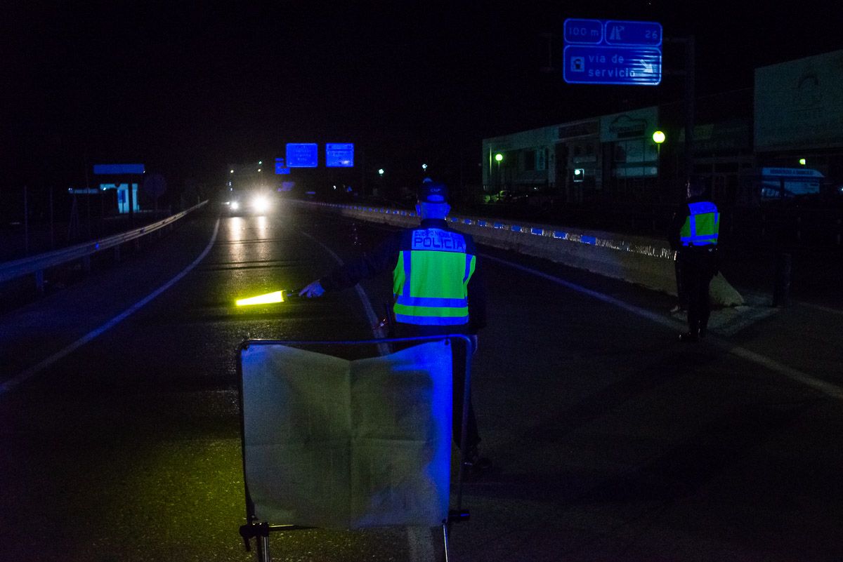 Controles en el término municipal de Jerez para el confinamiento perimetral.