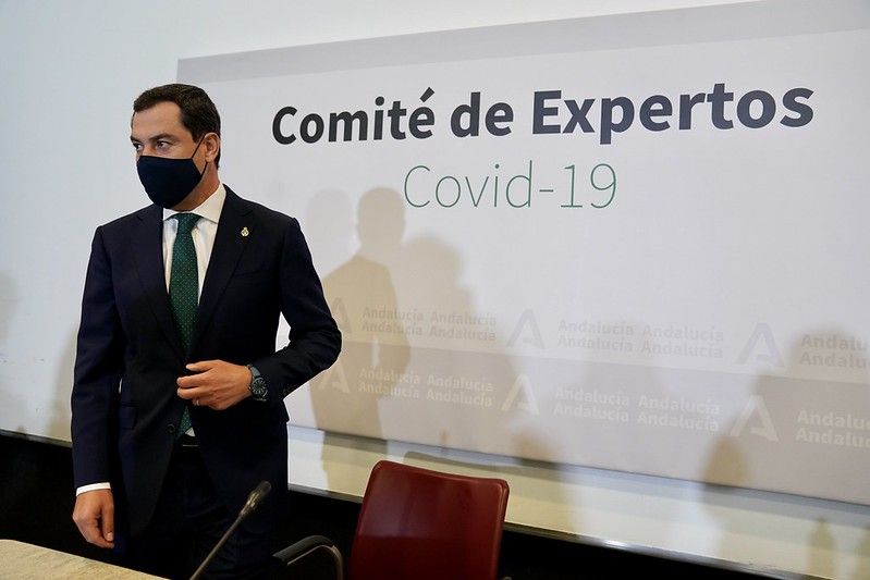 El presidente de la Junta de Andalucía, Juan Manuel Moreno, en una comparecencia reciente.