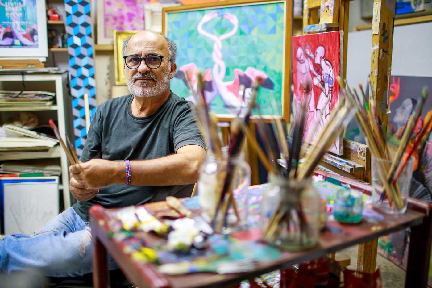 Fernando Toro, en su estudio, tras la entrevista con lavozdelsur.es. Autor: Juan Carlos Toro