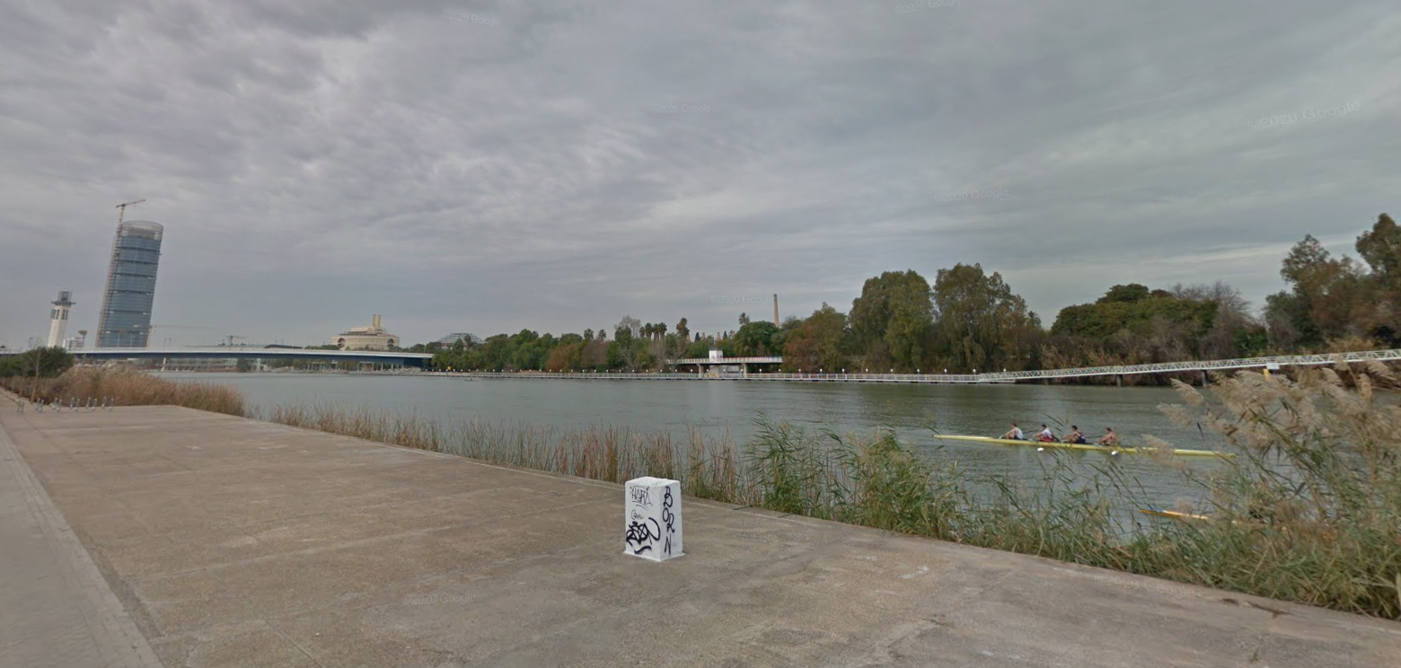 El Paseo Juan Carlos I de Sevilla, en una imagen de Google Maps.