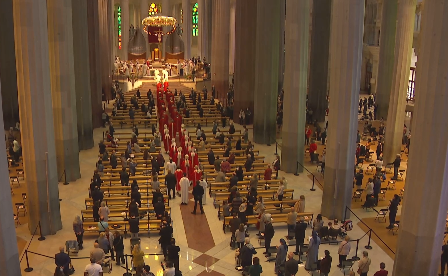 La celebración en la Sagrada Familia que ha levantado polémica. FOTO: TV3