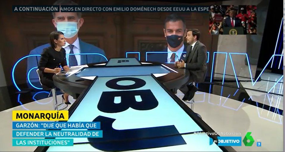 El ministro de Consumo, Alberto Garzón, durante su intervención en el programa 'El Objetivo' de La Sexta.