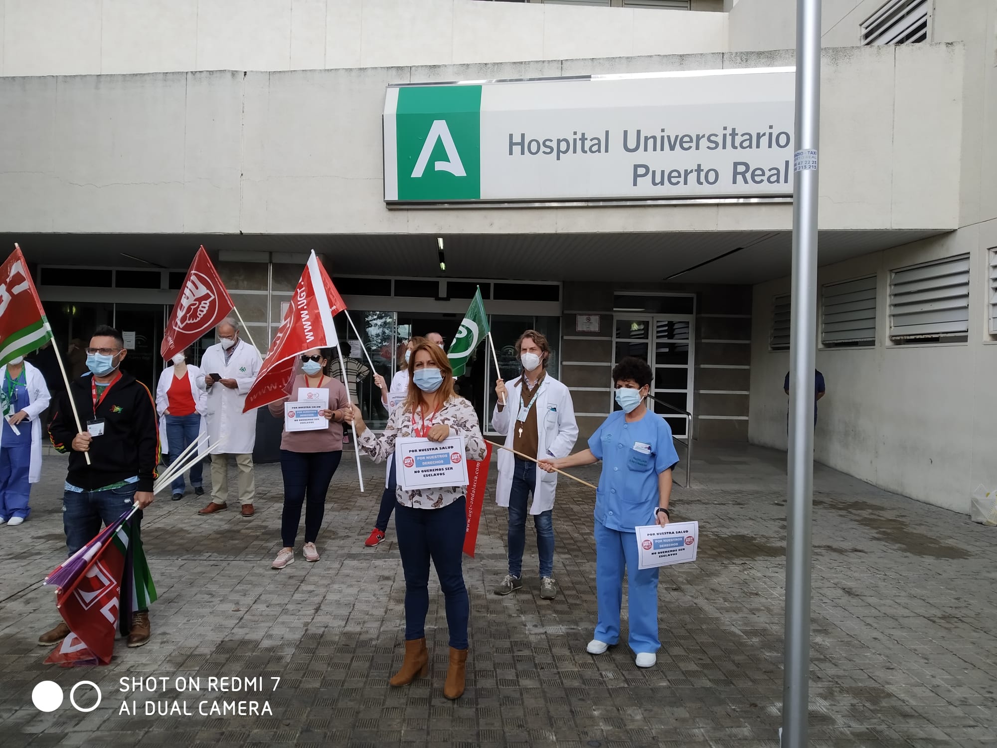 Personal del Hospital de Puerto Real, en una protesta reciente.